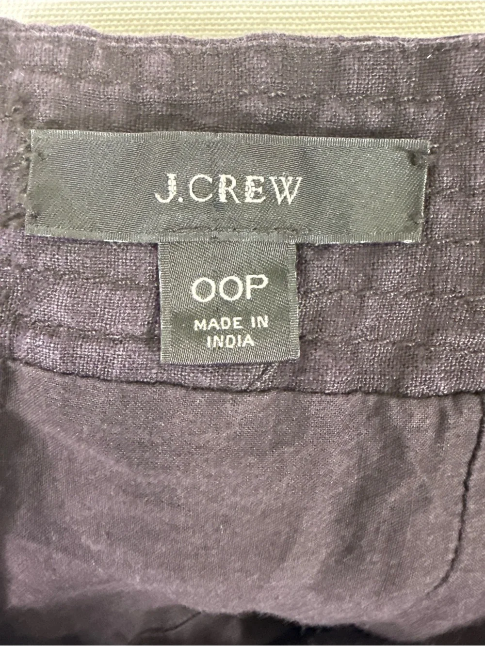 J. Crew Dark Wine Smocked Strap Linen-Blend Jumpsuit